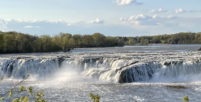 Waterfalls wide shot of Cohoes Falls