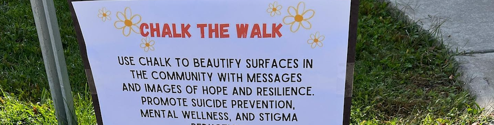 Sign depicting suicide awareness.