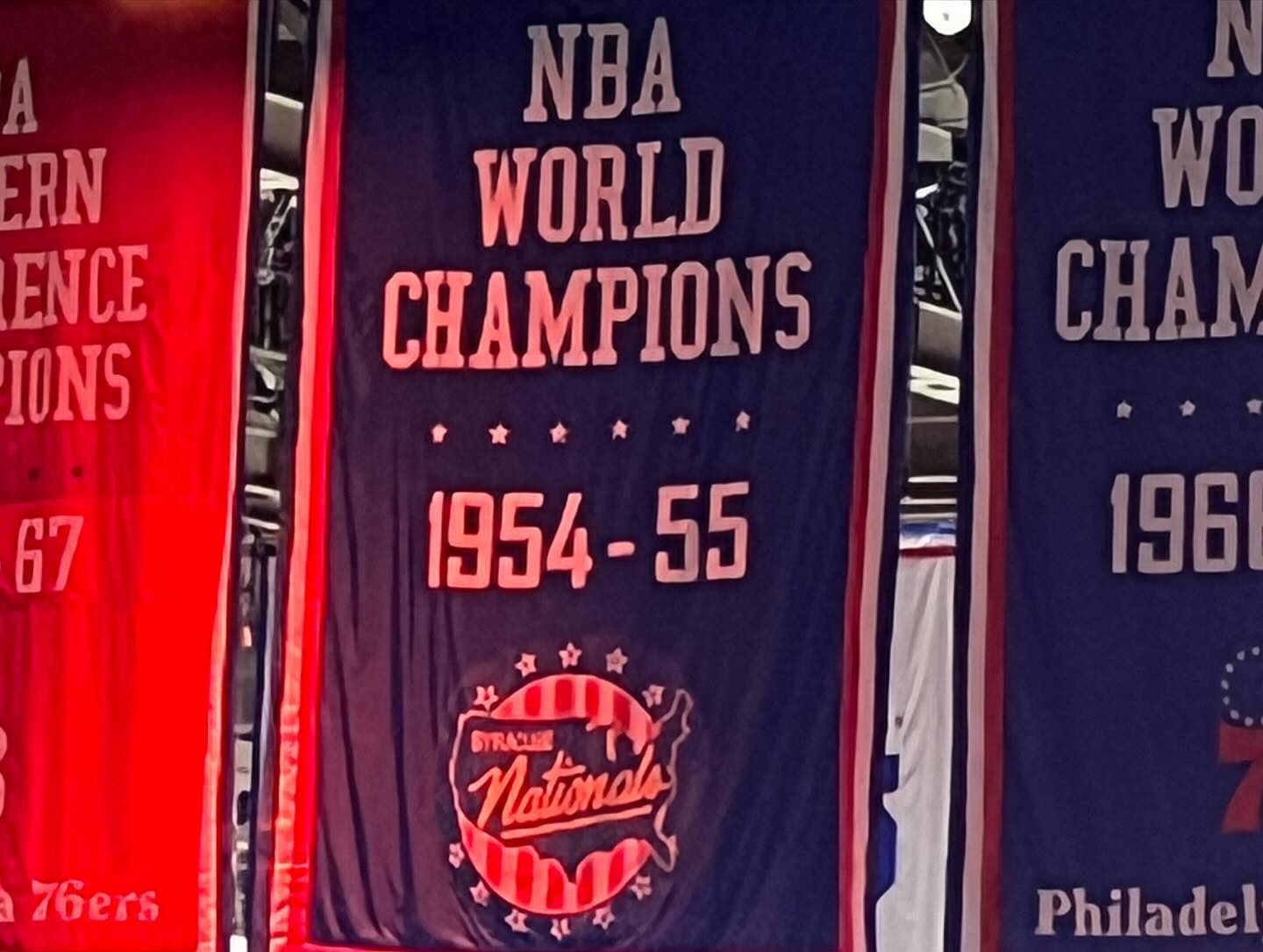 DID YOU KNOW that the Syracuse Nationals, the former NBA team in Syracuse, NY were the NBA champs in 1955? A few years later, in 1963, they were sold and moved to Philadelphia, where they became the Seventy-Sixers. The 76ers went on to become champs in their new city - in 1967. #76ersbasketball #syracusehistory #upstateny #philadelphia #wellsfargocenter #happyupstate #notupstate#nba #nbahistory #syracusenationals